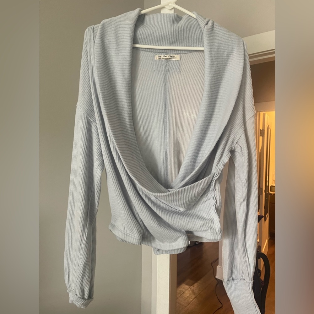 Free People Hold Me Closer Pullover - Chambray Sky Color